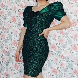 Vintage Emerald Green Dance Dress